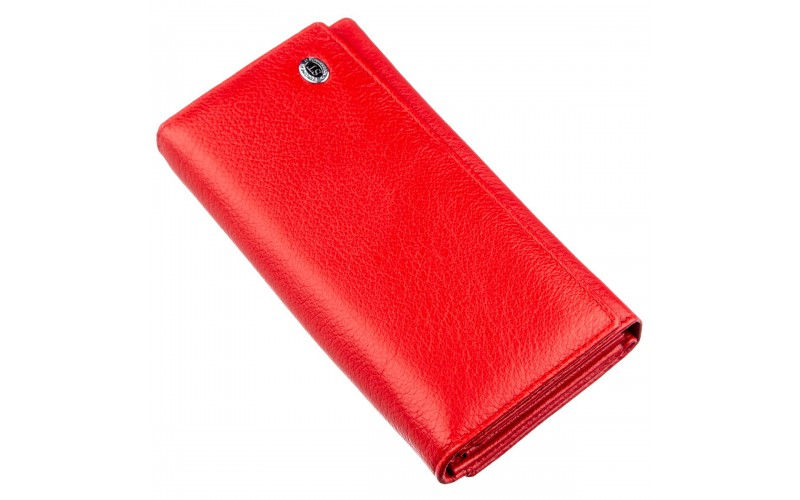 【Яркий кошелек для женщин с визитницей ST Leather 18882 Красный】