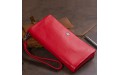 【Кошелек-клатч из кожи с карманом для мобильного ST Leather 19315 Красный】