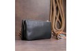 【Вместительный клатч на два отделения женский ST Leather 19246 Черный】