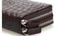 【Кошелек-клатч CROCODILE LEATHER 18260 из натуральной кожи крокодила Коричневый】