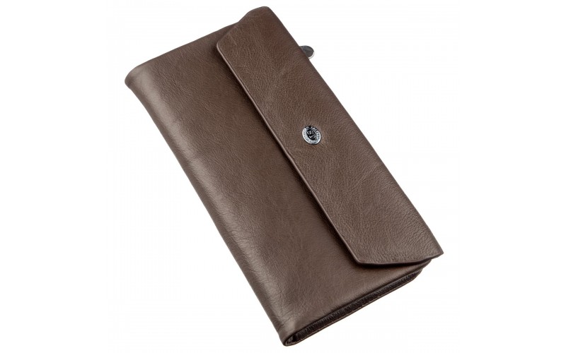 【Практичный женский кошелек-клатч ST Leather 18841 Коричневый】