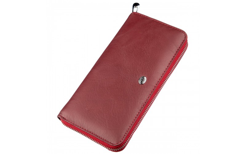 【Универсальный женский клатч на молнии ST Leather 18865 Красный】