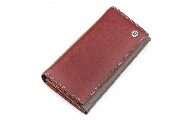 【Кошелек женский ST Leather 18363 (SB634) кожа Бордовый】