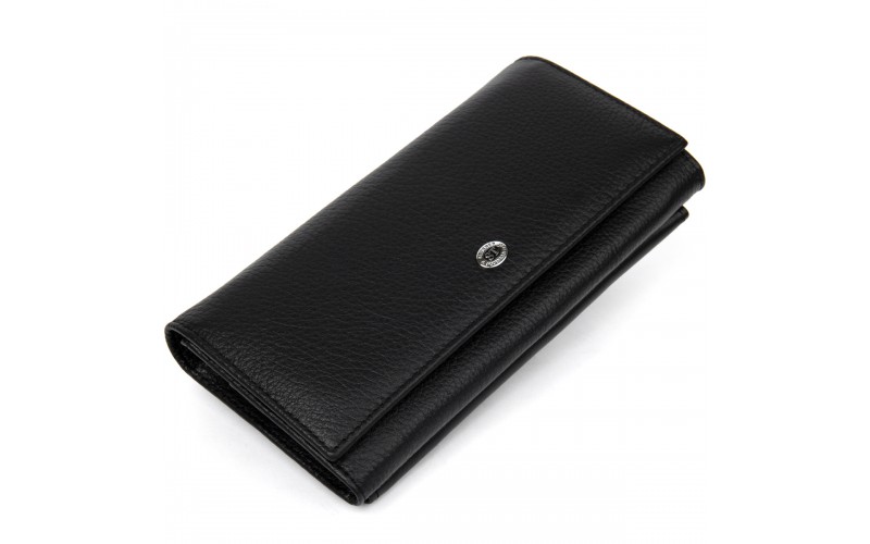 【Добротный женский кошелек ST Leather 19375 Черный】