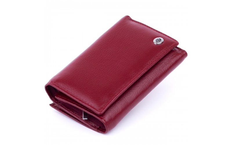 【Кошелек горизонтальный с монетником на молнии женский ST Leather 19363 Бордовый】