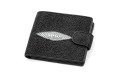 【Портмоне мужское STINGRAY LEATHER 18070 из натуральной кожи морского ската Черное】