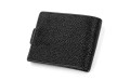 【Портмоне мужское STINGRAY LEATHER 18070 из натуральной кожи морского ската Черное】
