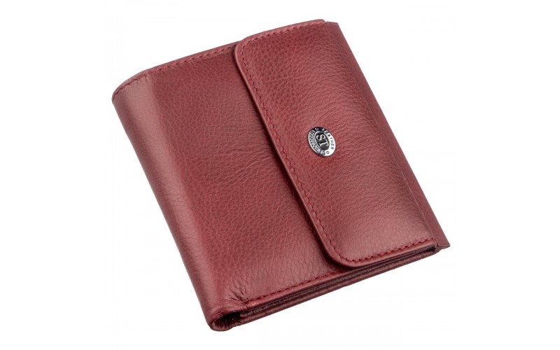 【Небольшой женский бумажник с монетницей ST Leather 18920 Бордовый】