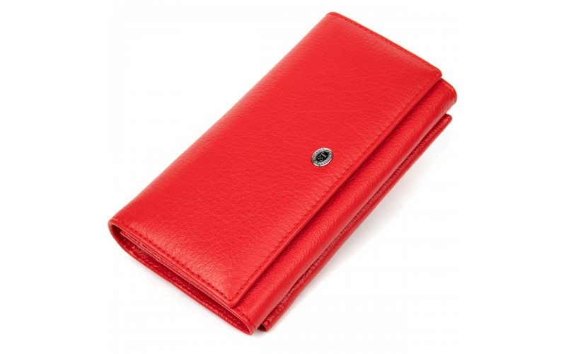 【Классический женский кошелек ST Leather 19376 Красный】