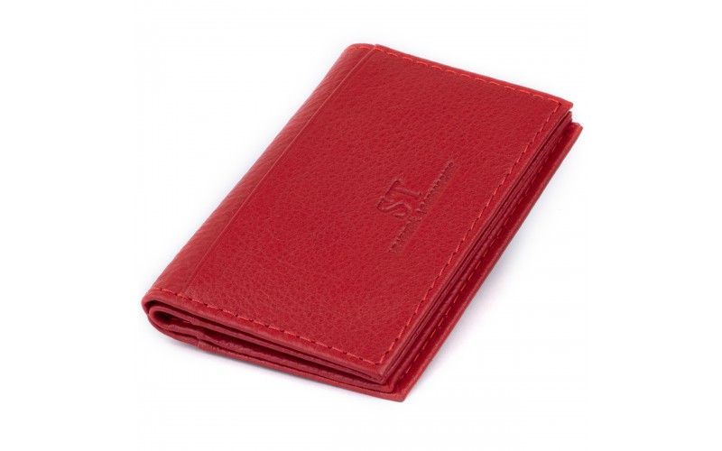 【Визитница-книжка ST Leather 19214 Красная】