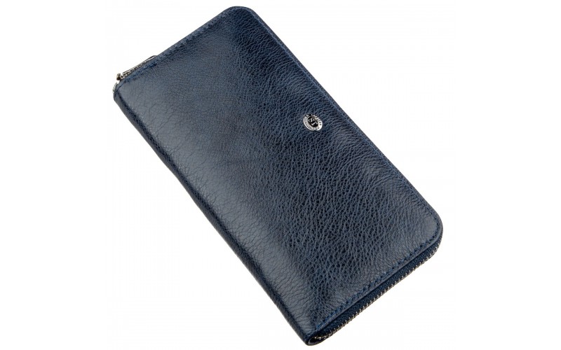 【Вертикальный женский кошелек-клатч ST Leather 18864 Синий】