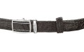 【Ремень автоматический CROCODILE LEATHER 18597 из натуральной кожи крокодила Черный】