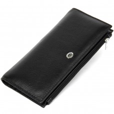 Практичный женский кожаный кошелек ST Leather 19378 Черный