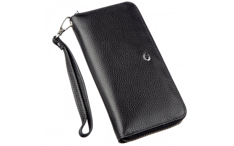 【Изящный женский кошелек-клатч ST Leather 18852 Черный】