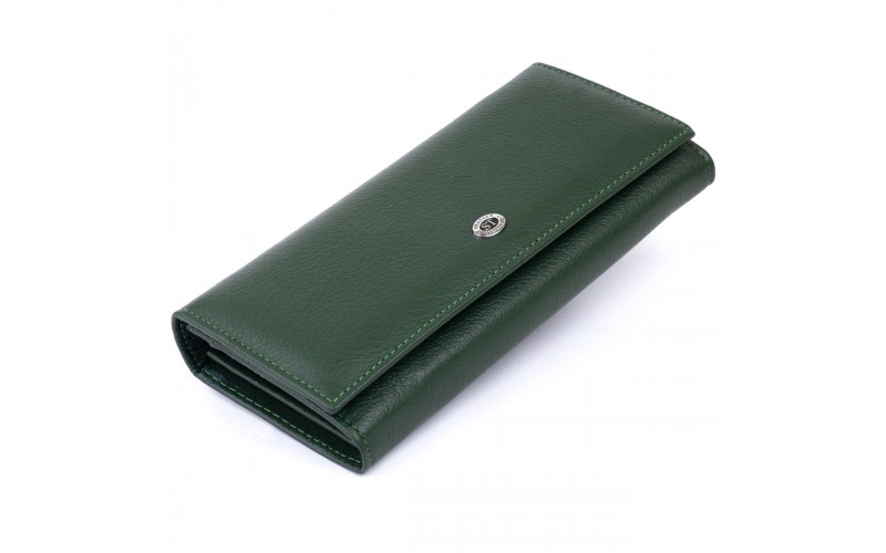 【Кошелек на магнитах с клапаном женский ST Leather 19240 Зеленый】