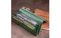 【Кошелек на магнитах с клапаном женский ST Leather 19240 Зеленый】