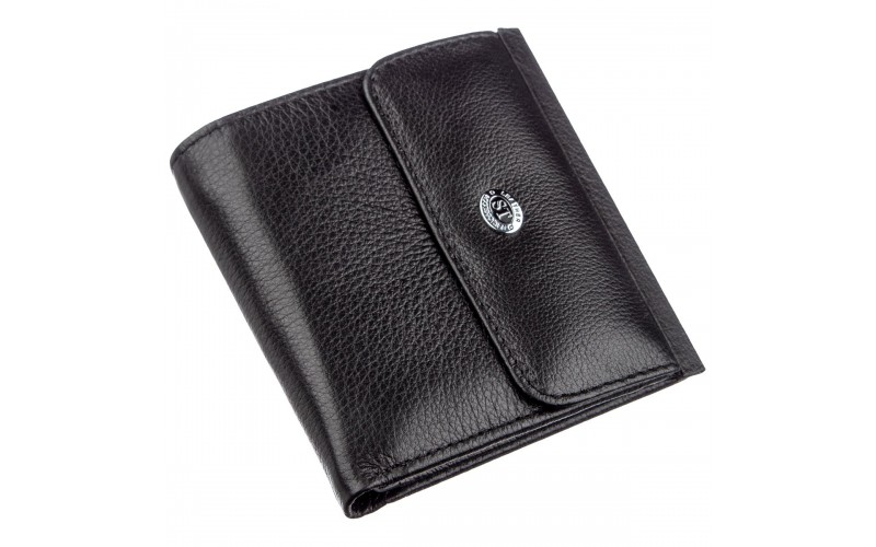【Женский бумажник с монетницей ST Leather 18919 Черный】