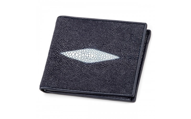 【Портмоне мужское STINGRAY LEATHER 18064 из натуральной кожи морского ската Синее】