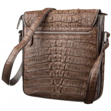 Сумка мужская CROCODILE LEATHER 18262 из натуральной кожи крокодила Коричневая