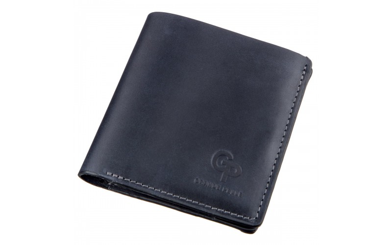 【Оригинальное портмоне унисекс с накладной монетницей GRANDE PELLE 11226 Синее】