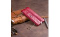 【Ключница-кошелек с кармашком женская ST Leather 19352 Бордовая】