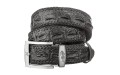 【Ремень CROCODILE LEATHER 18601 из натуральной кожи крокодила Черный】