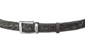 【Ремень CROCODILE LEATHER 18601 из натуральной кожи крокодила Черный】