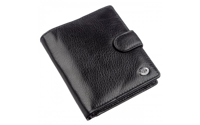 【Небольшой кожаный кошелек для мужчин ST Leather 18832 Черный】